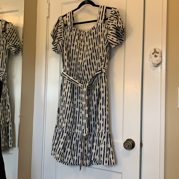 Isaac Mizrahi Dresses & Skirts - Isaac Mizrahi True Denim Stripe & Dot Dress 14